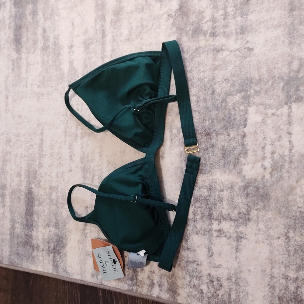 Shade & Shore Green Swimwear Top New L (12-14) - Picture 3 of 3